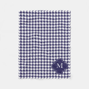 Speciaal marineblauw- en wittochtpatroon fleece deken