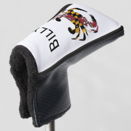 Speciaal Maryland Flag & Crab Putter Hoesje Golfheadcover