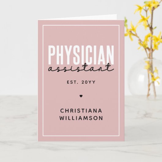 Speciaal medisch assistent PA-Afstuderen Kaart (Gele Bloem)