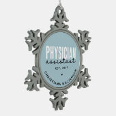 Speciaal medisch assistent PA-Afstuderen Tin Sneeuwvlok Ornament (Links)