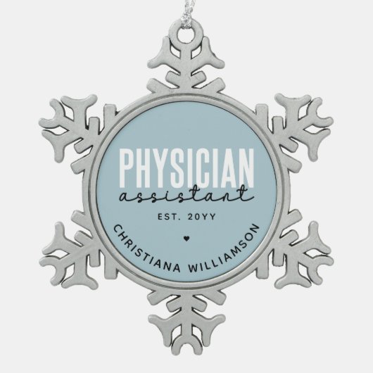 Speciaal medisch assistent PA-Afstuderen Tin Sneeuwvlok Ornament (Voorkant)