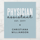 Speciaal medisch assistent PA-Afstuderen Wijn Etiket (Enkel label)