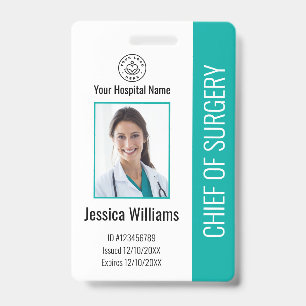 Speciaal medisch medewerker Foto-ID Blauwgroen Badge