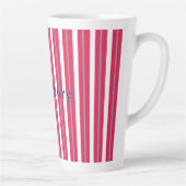 Speciaal meer of bleekrood gestripte afkorting latte mok (Rechts)