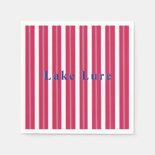 Speciaal meer of strand rood gestreept servet (Voorkant)