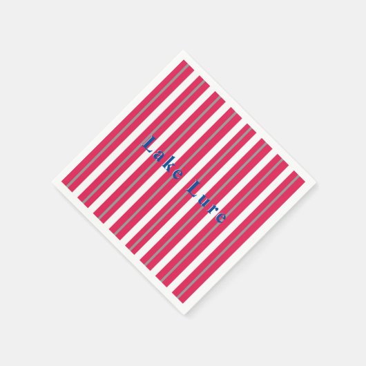 Speciaal meer of strand rood gestreept servet (Hoek)