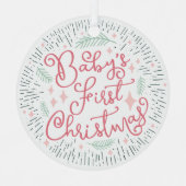 Speciaal met de hand getekende ketch Baby's Eerste Metalen Ornament (Voorkant)