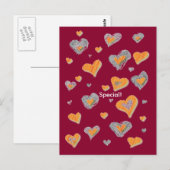 Speciaal met de hand getrokken harten Briefkaart (Voorkant / Achterkant)