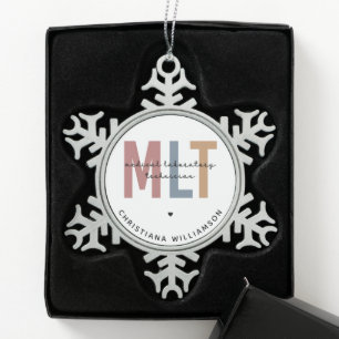 Speciaal MLT-technicus voor medisch laboratorium Tin Sneeuwvlok Ornament