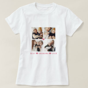 Speciaal modern 4-Foto 'Best Grandma Ever' T-shirt