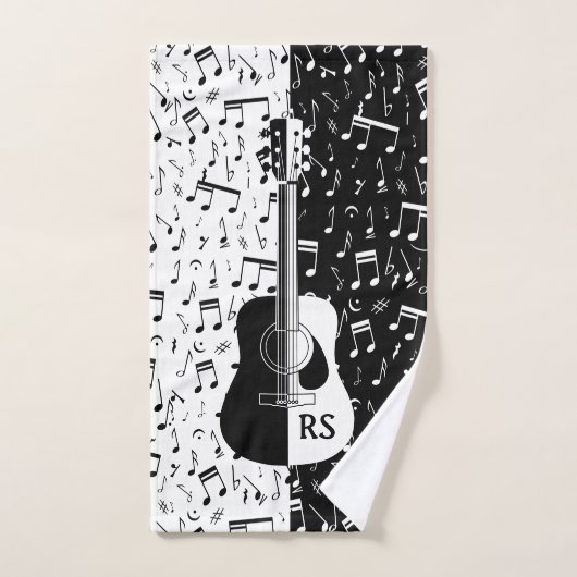 Speciaal modern gitaarontwerp in zwart-wit bad handdoek (Handdoek)