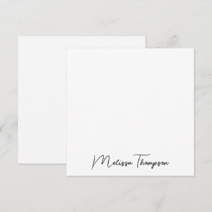 Speciaal modern, minimalistisch script notitiekaartje