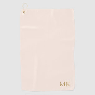 Speciaal Monogram Initiaal Blush Gold Modern Golfhanddoek