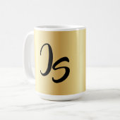 Speciaal Monogram rendy Design Gold Succes Koffiemok (Voorkant links)