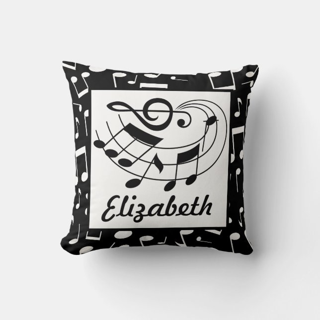Speciaal muziekontwerp Musical Notes Pillow Kussen (Voorkant)