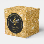 Speciaal, muziekopdragers, zwart en goud bedankdoosjes (Achterkant)