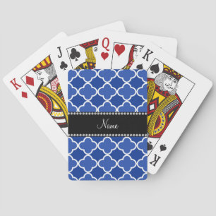 Speciaal naamblauw quatrefoliepatroon pokerkaarten