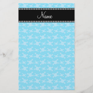 Speciaal naamblauw schedelpatroon briefpapier
