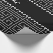 Speciaal naamgrijs sleutelpatroon cadeaupapier (Hoek)