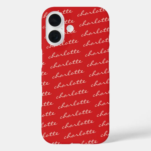 Speciaal naampatroon in rode Typografie Case-Mate iPhone Case (Achterkant)