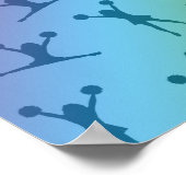 Speciaal naampatroon regenboogcheerleader poster (Hoek)