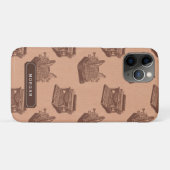 Speciaal naampatroon  schrijfmachine bruin Case-Mate iPhone case (Achterkant (horizontaal))