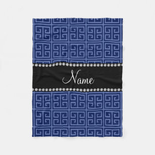 Speciaal naampatroon voor blauw griekenland fleece deken