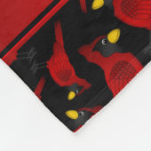 Speciaal naampatroon zwarte kardinalen fleece deken (Hoek)