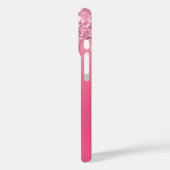 Speciaal naamscript roze glitter Driving Case-Mate iPhone Case (Achterkant / Links)