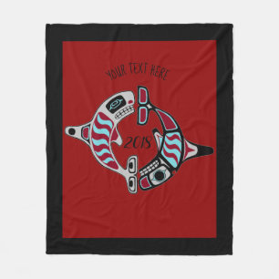 Speciaal noordwestkust Orca Blanket Fleece Deken