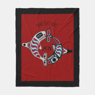 Speciaal noordwestkust Orca Blanket Fleece Deken