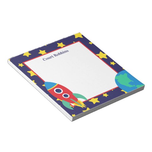 Speciaal Notitieblok voor Space Rocket (Schuin)
