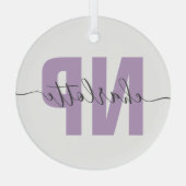 Speciaal NP zuster Practitioner Afstuderen Chic Glas Ornament (Achterkant)