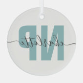 Speciaal NP zuster Practitioner Afstuderen Chic Glas Ornament (Achterkant)