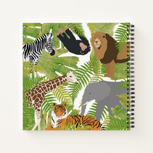Speciaal Oerwoud Dieren Safari Kinder Journal Notitieboek (Achterkant)