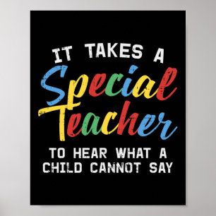 Speciaal onderwijs Docent Schattige Autisme Bewust Poster
