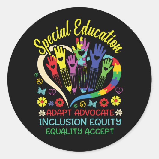 Speciaal onderwijs Leraar Inspirerend SPED Teach Ronde Sticker (Voorkant)