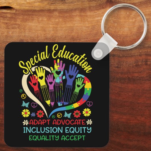 Speciaal onderwijs Leraar Inspirerend SPED Teach Sleutelhanger (Achterkant)