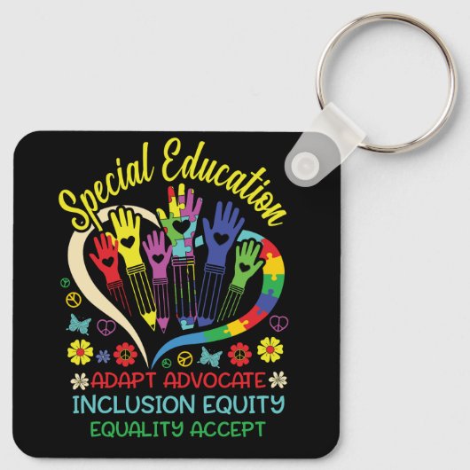 Speciaal onderwijs Leraar Inspirerend SPED Teach Sleutelhanger (Achterkant)