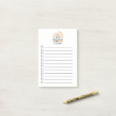 Speciaal onderwijs leraar retro kleuren boho rainb post-it® notes (Op bureau)