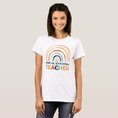 Speciaal onderwijs leraar retro kleuren boho rainb t-shirt (Voorkant volledig)