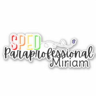 Speciaal onderwijs Para met aangepaste naam Sticker