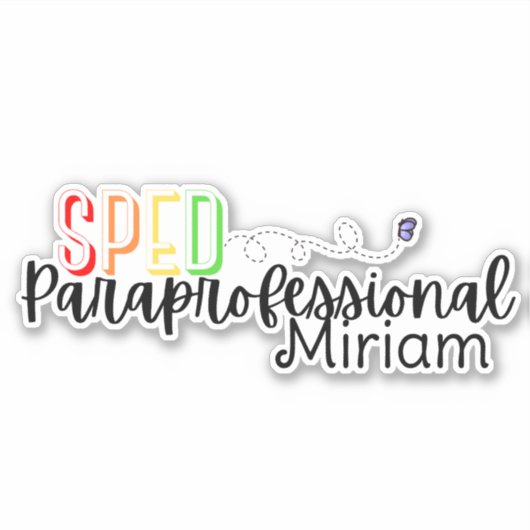 Speciaal onderwijs Para met aangepaste naam Sticker (Voorkant)