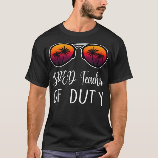 Speciaal Onderwijs SPED Leraar Buiten Dienst Zonso T-shirt (Voorkant)