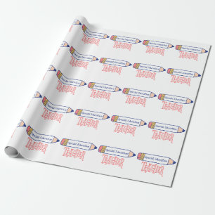 Speciaal onderwijslerarenpotlood cadeaupapier