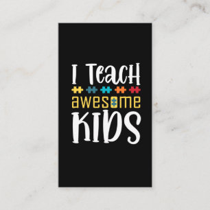 Speciaal onderwijzend leraar Puzzle Autisme Awaren Visitekaartje