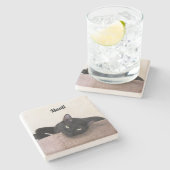 Speciaal Onderzetter voor zwarte kat (Zijkant)