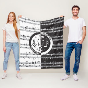Speciaal ontwerp muziekscore Fleece Deken