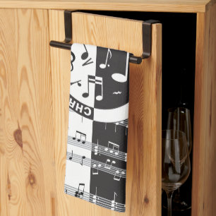 Speciaal ontwerp muziekscore Theedoek