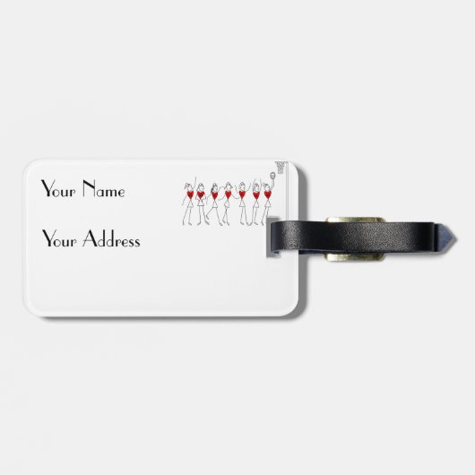 Speciaal ontwerp netball-kapitein van het hart bagagelabel (Achterkant horizontaal)